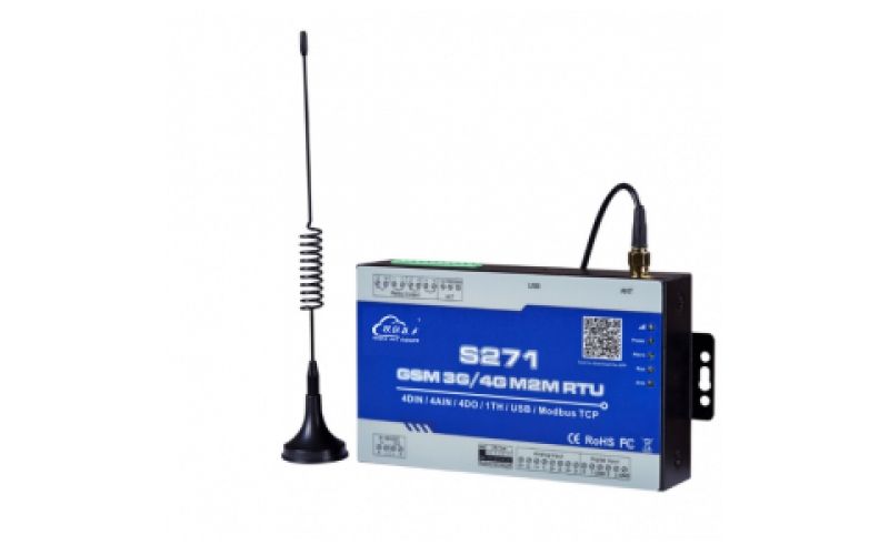 4G RTU多功能無(wú)線(xiàn)數(shù)據(jù)采集網(wǎng)關(guān)終端 S270 2DI+2DO+2AI+1TH